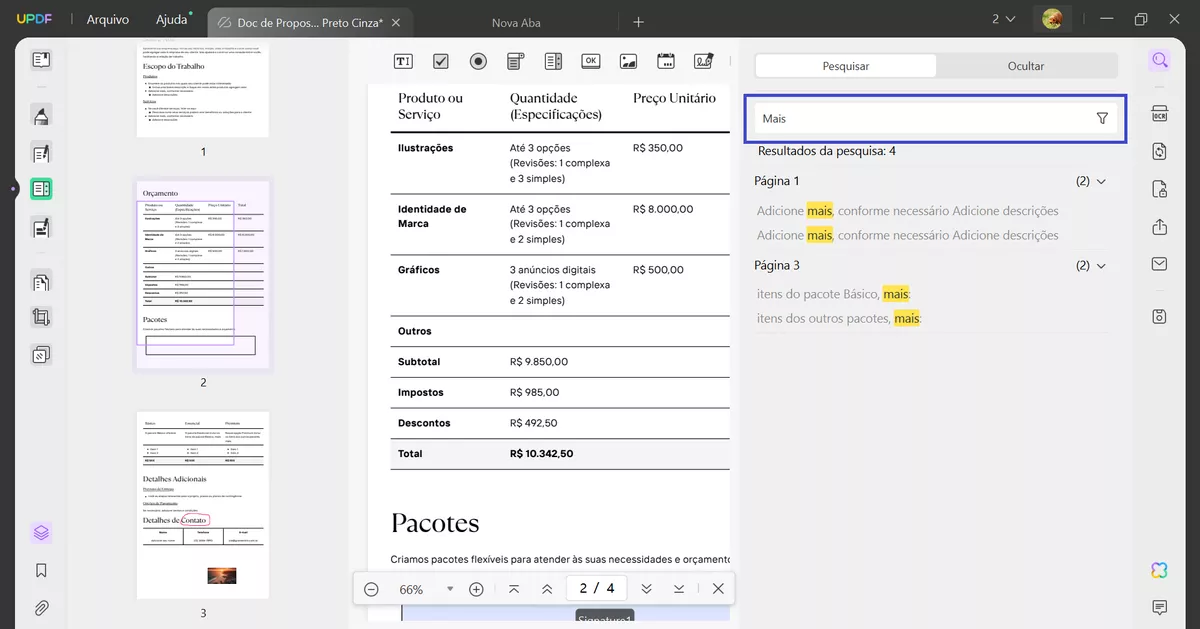 Pesquisa de PDF não Funcionar