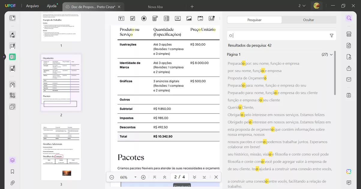 Pesquisa de PDF não Funcionar