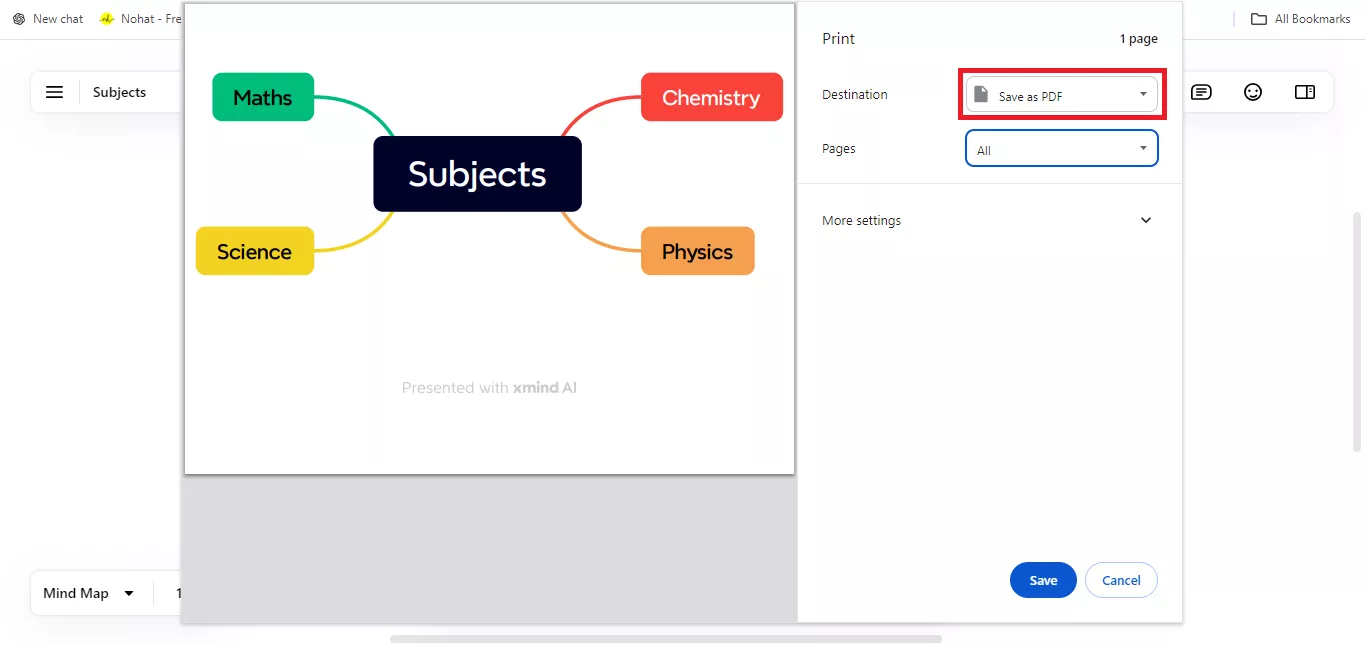 Xmind pdf 저장