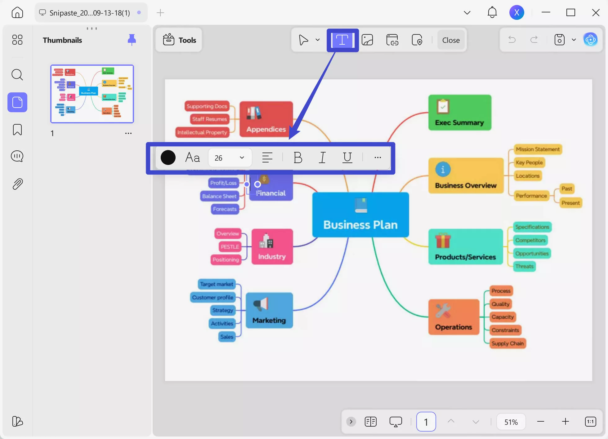 edit the pdf mind map with updf