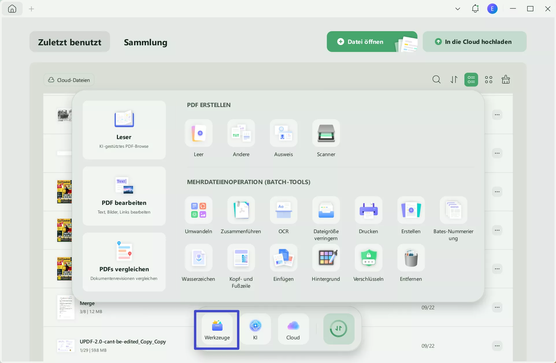 Excel-Dateien zusammenführen Stapel-Schaltfläche