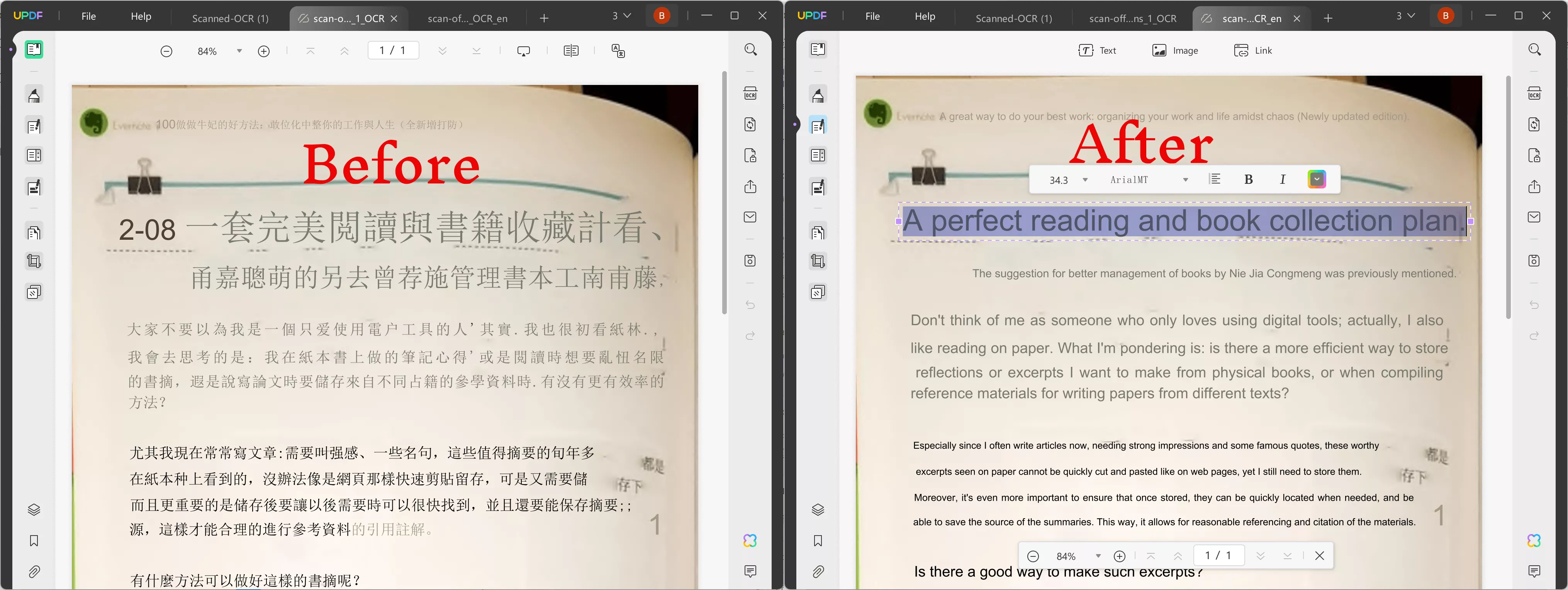 translate scanned PDF to English using UPDF and its AI
