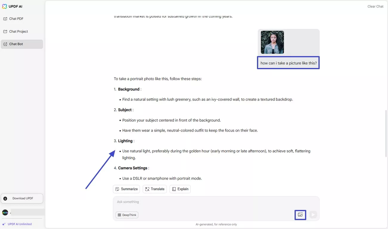 get image suggestions from chat