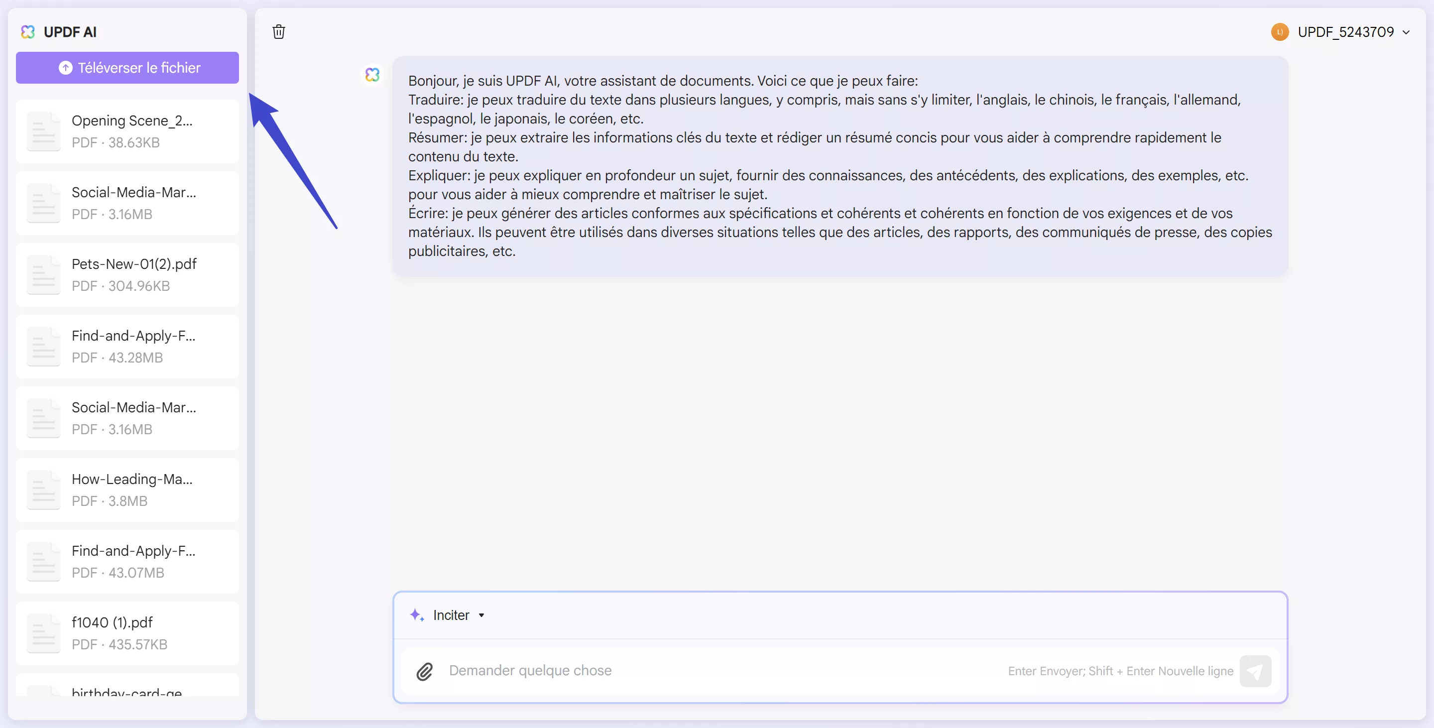 cliquez sur télécharger le fichier avec l'assistant IA en ligne d'UPDF