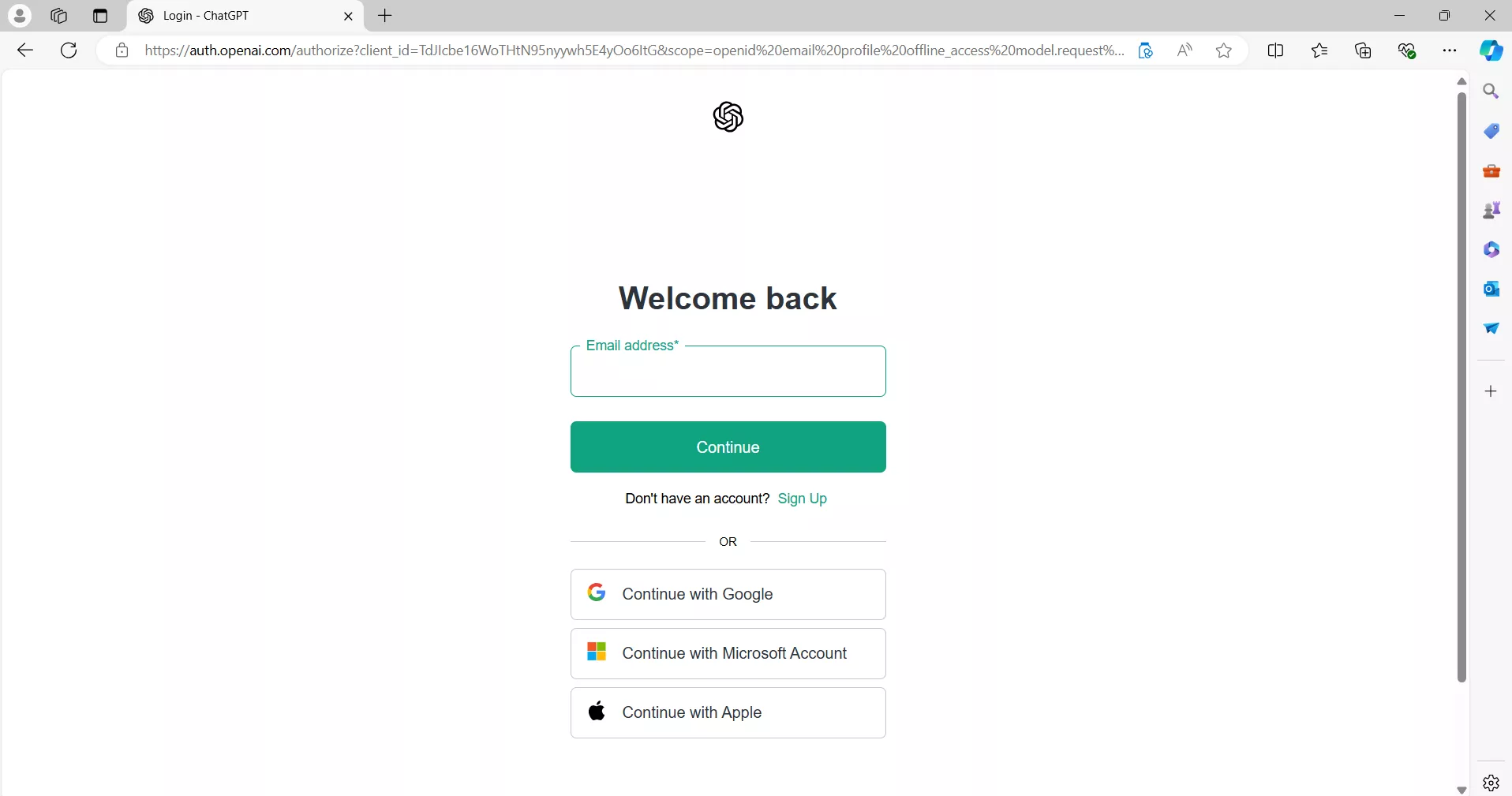 login with ChatGPT account