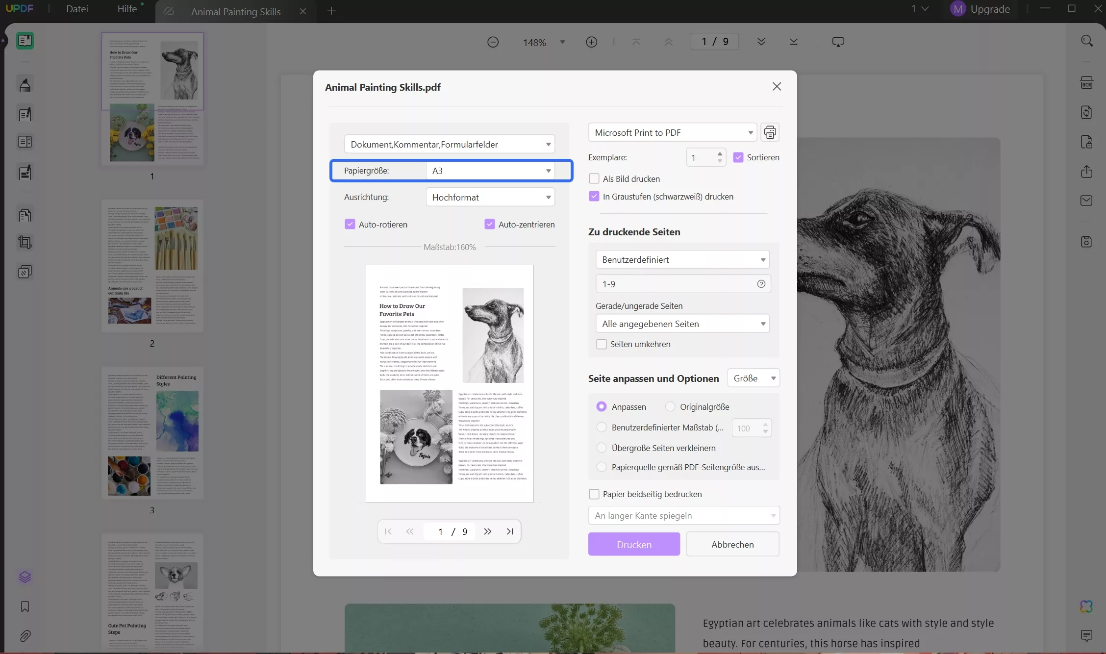 A4 bis A3 drucken A3
