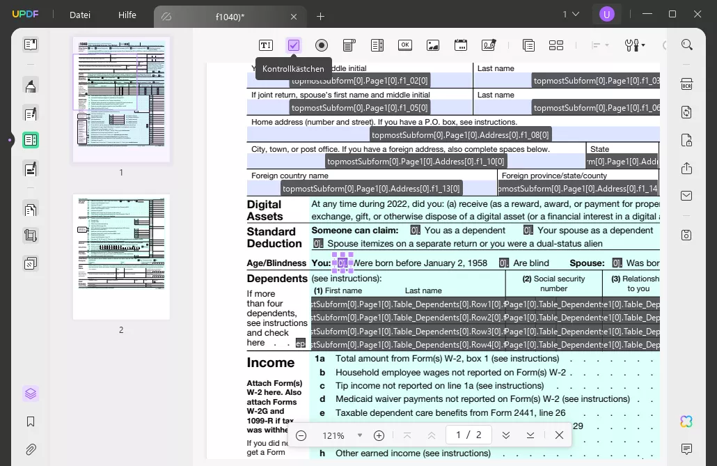 So deaktivieren Sie ein Kontrollkästchen im PDF-Hinzufügefeld