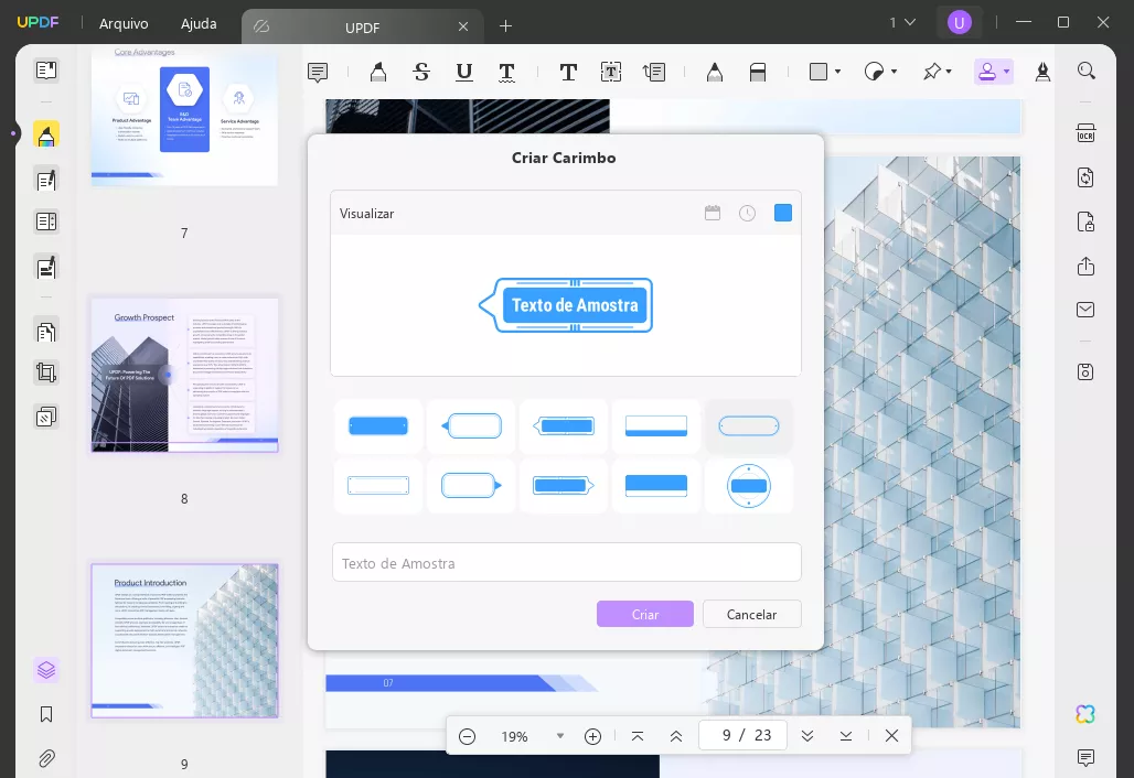 crie o carimbo de assinatura normal em PDF com UPDF