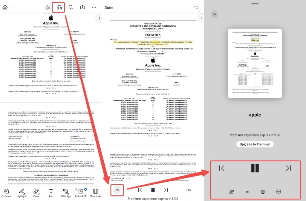 어도비 모바일 pdf 읽어주기