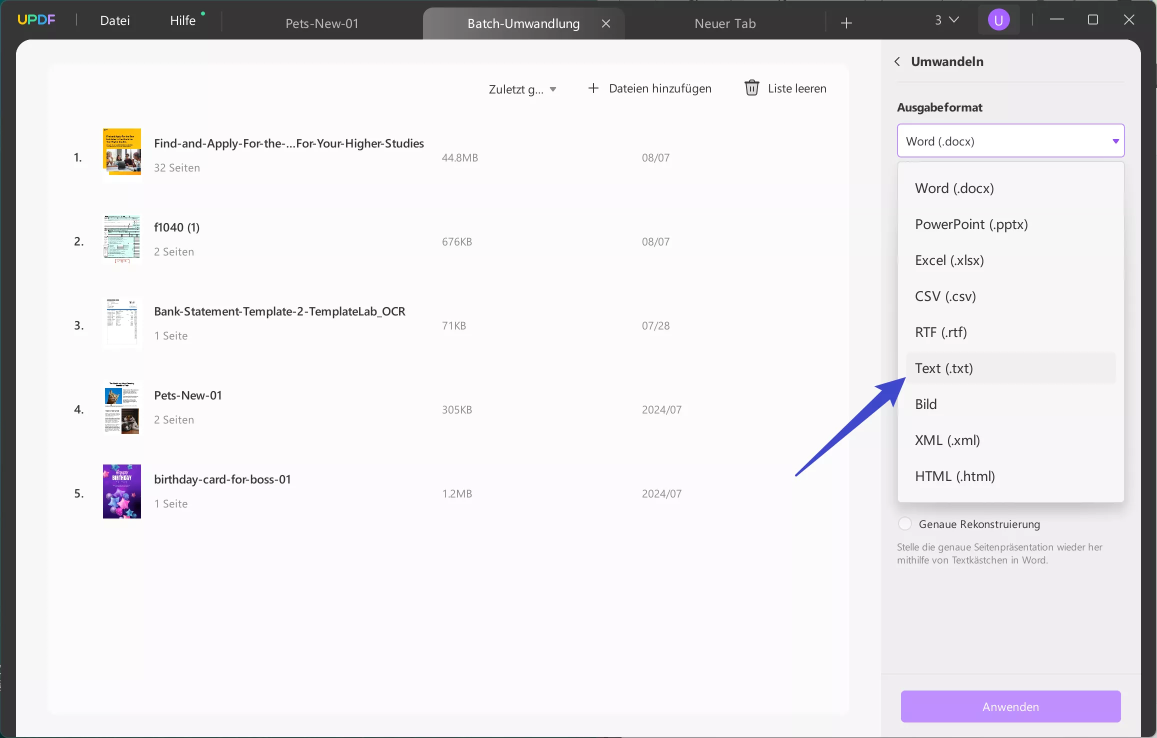 PDF in Text umwandeln (KI)