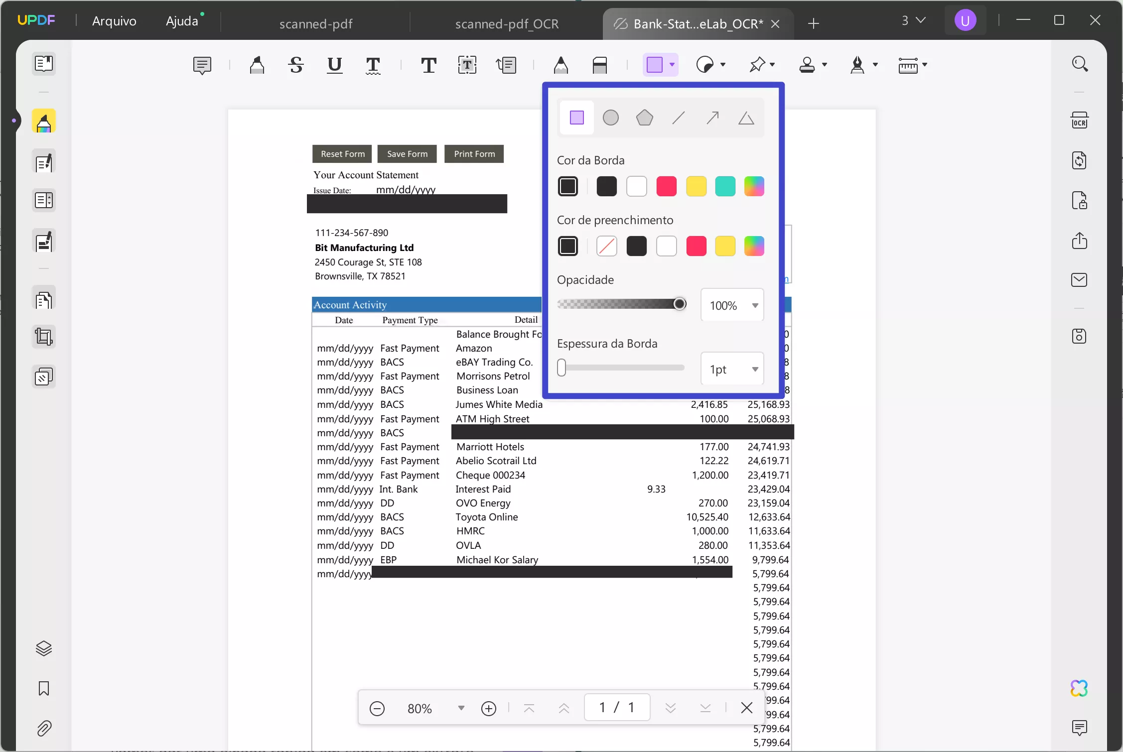 ferramenta de formatação de extrato bancário