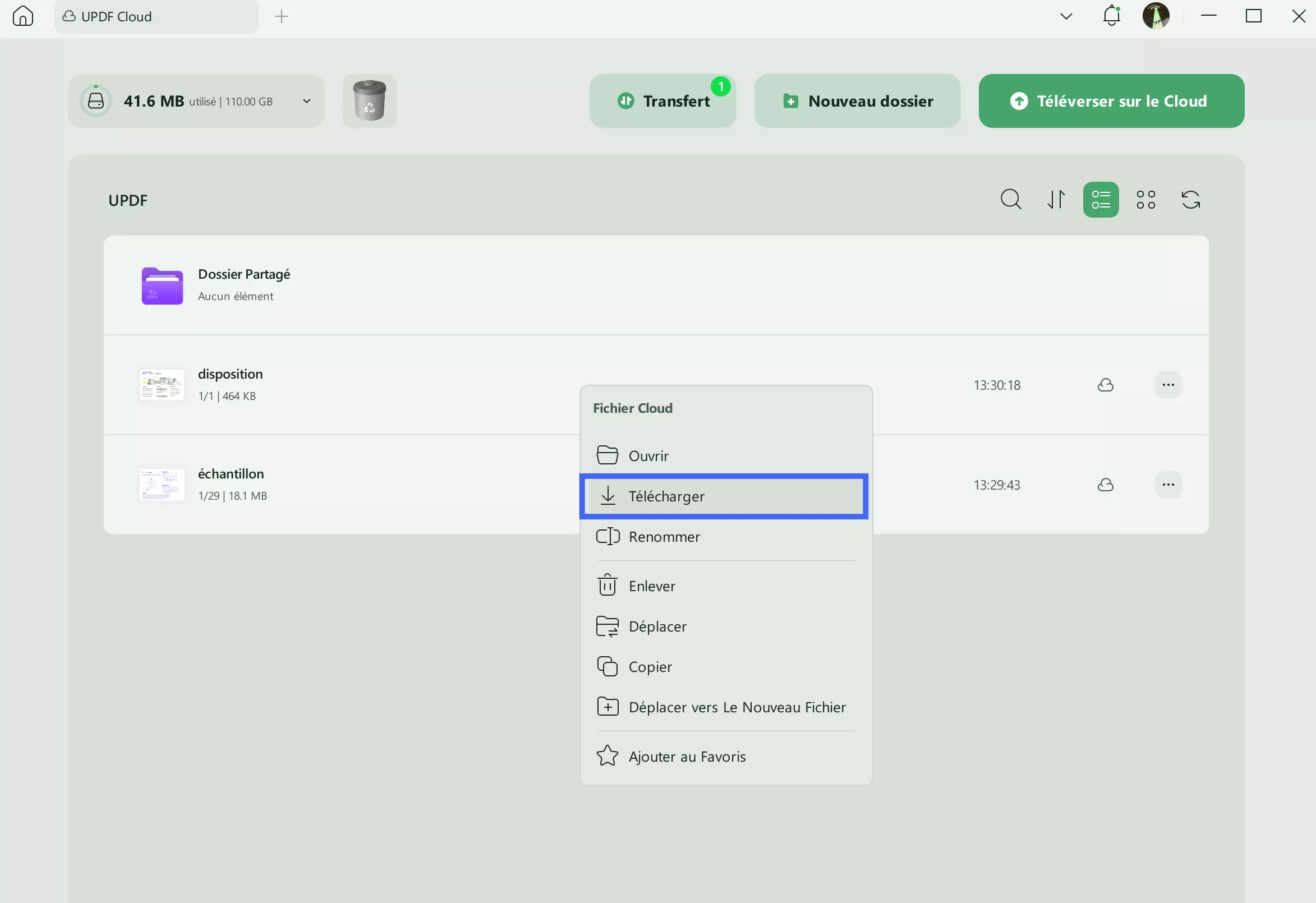 tampon de copie pour téléchargement PDF PDF depuis UPDF Cloud