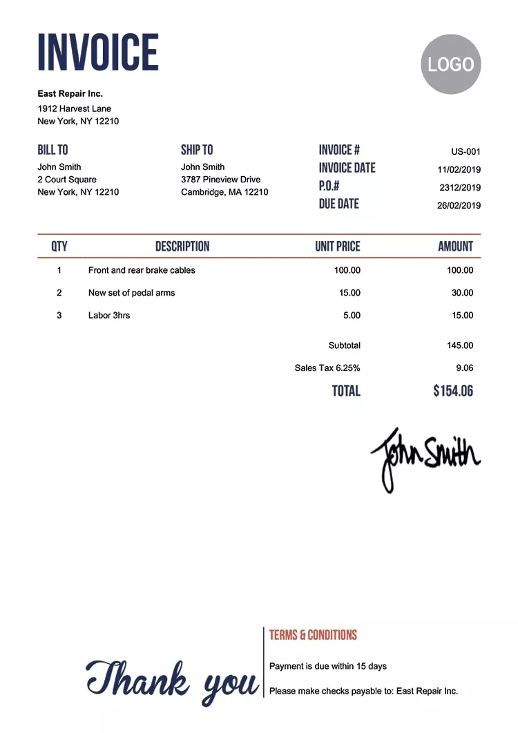 understanding invoice structure