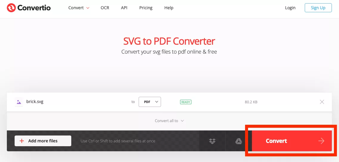 convert pdf with convertio svg to pdf converter