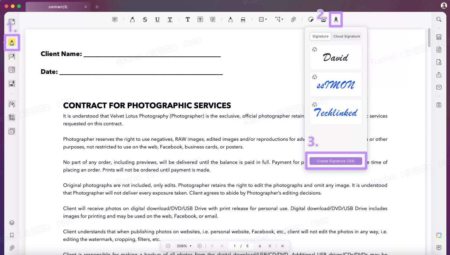 create an electronic signature