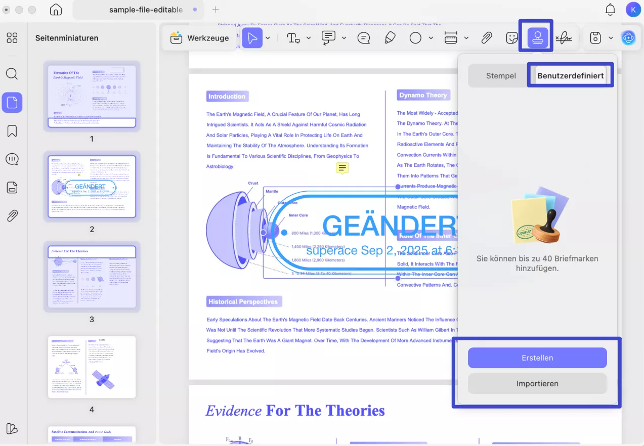Stempel zu PDF hinzufügen Mac UPDF