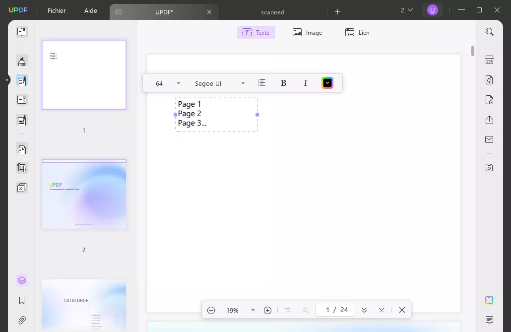 table des matières pdf