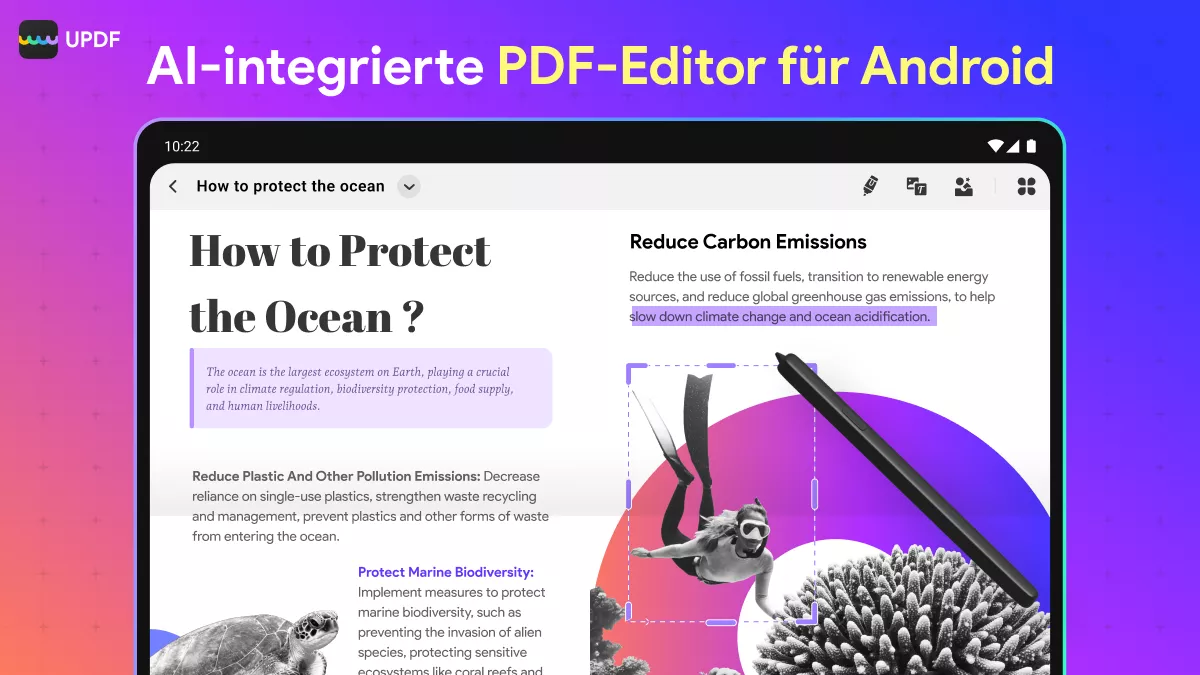 Seiten aus PDFs auf Android löschen updf android