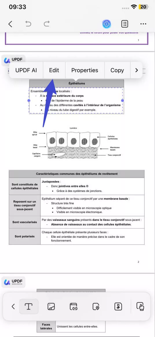 add or remove text on pdf in updf for ios