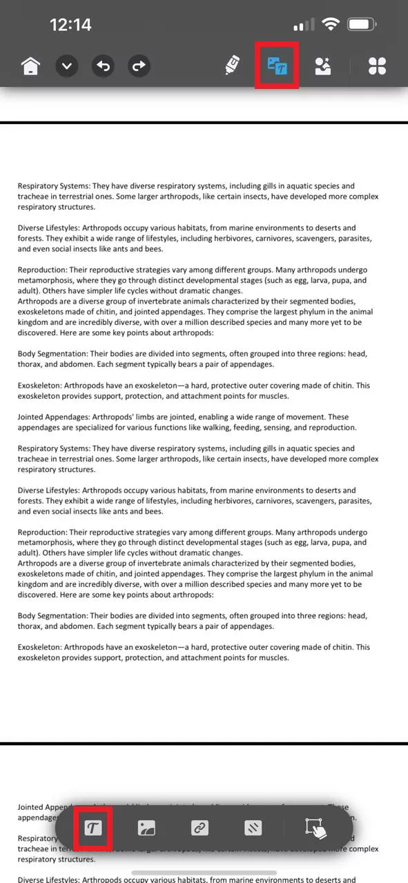 edit text on pdf in updf for ios