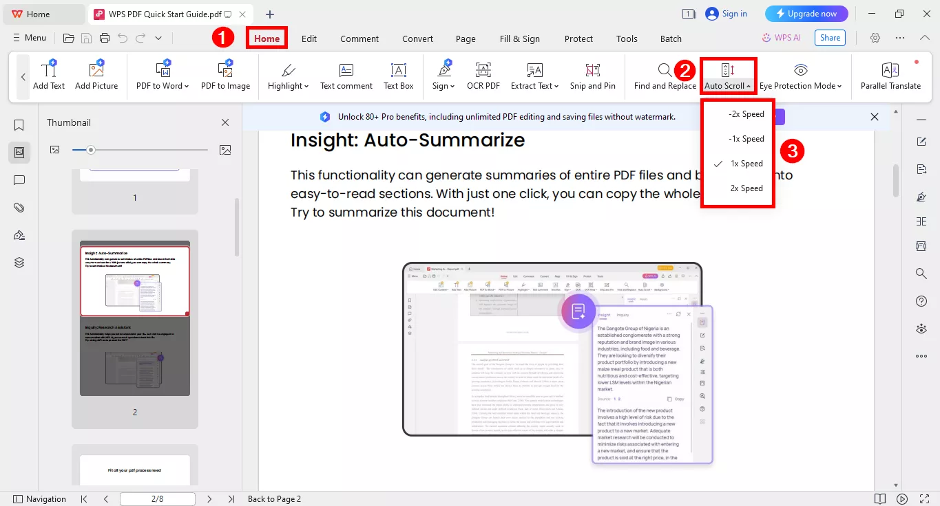 wps pdf 스크롤 설정