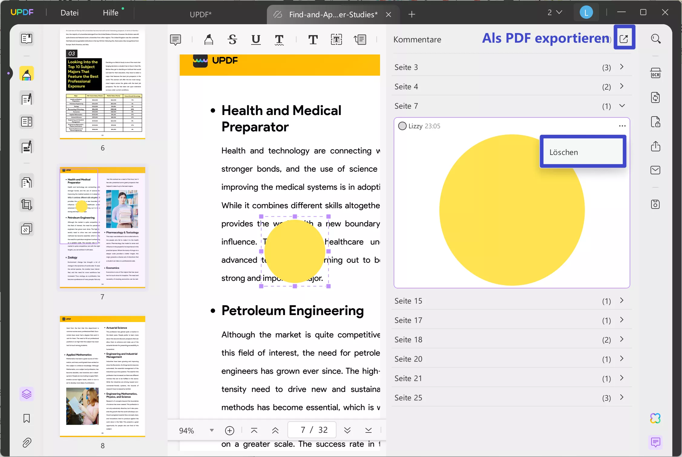 PDF in OneNote kommentieren Anmerkungen verwalten