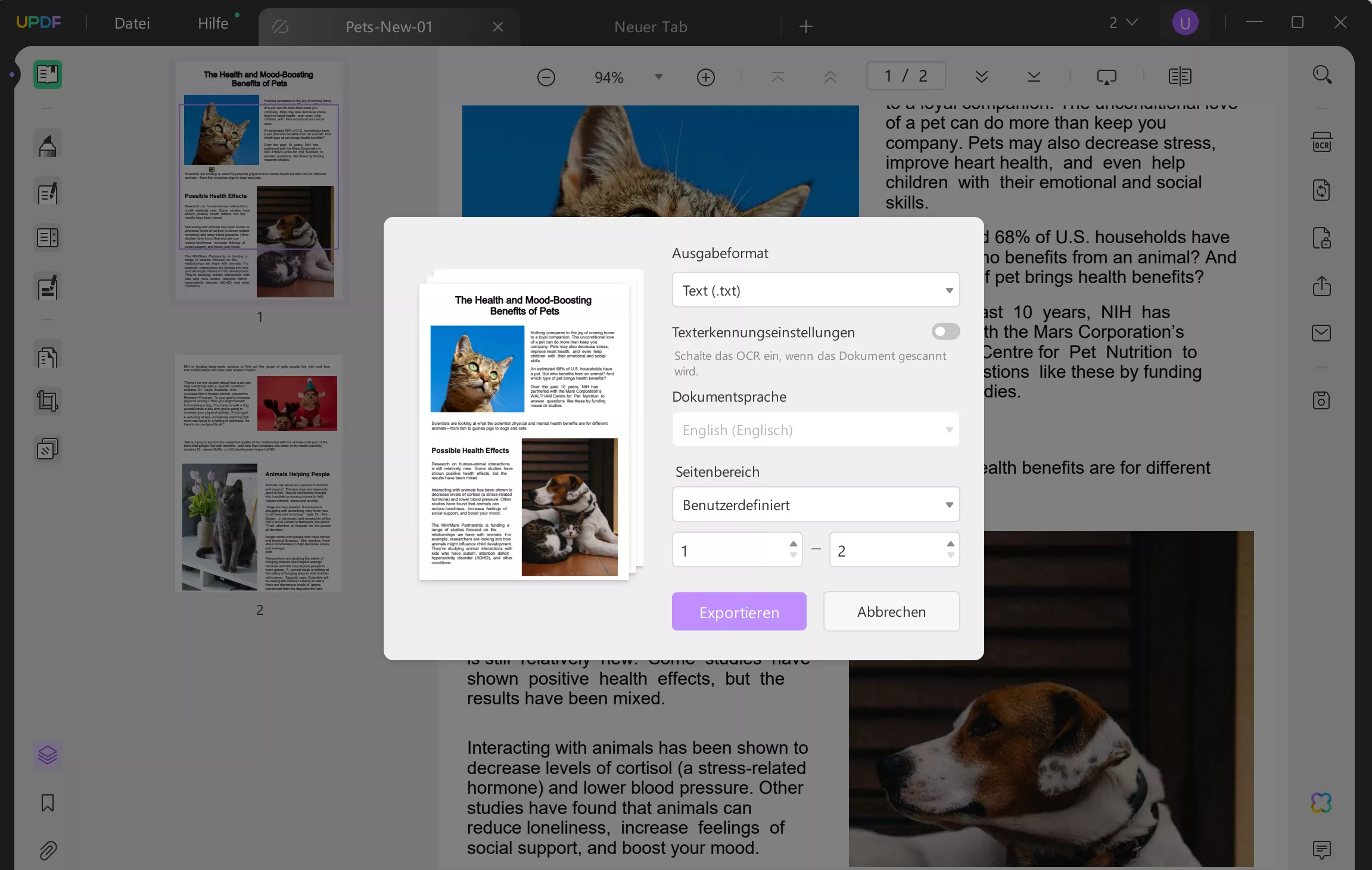 PDF-zu-Text-AI-Export