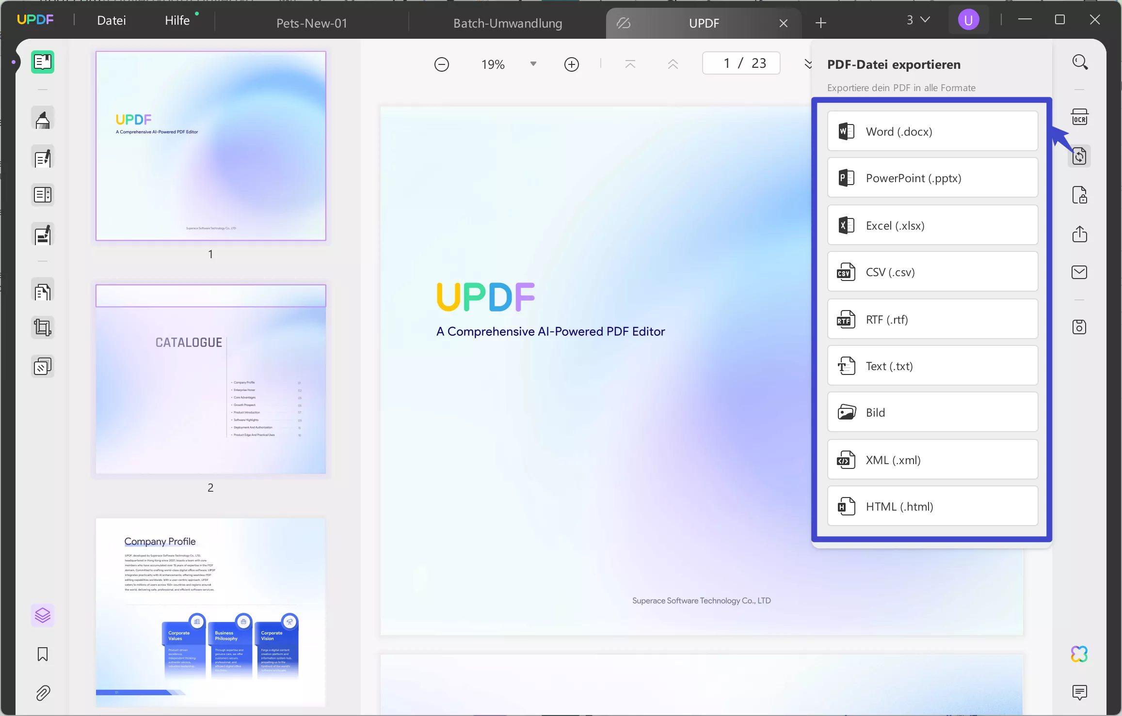 Konvertieren Sie geschützte PDFs in Word-Export
