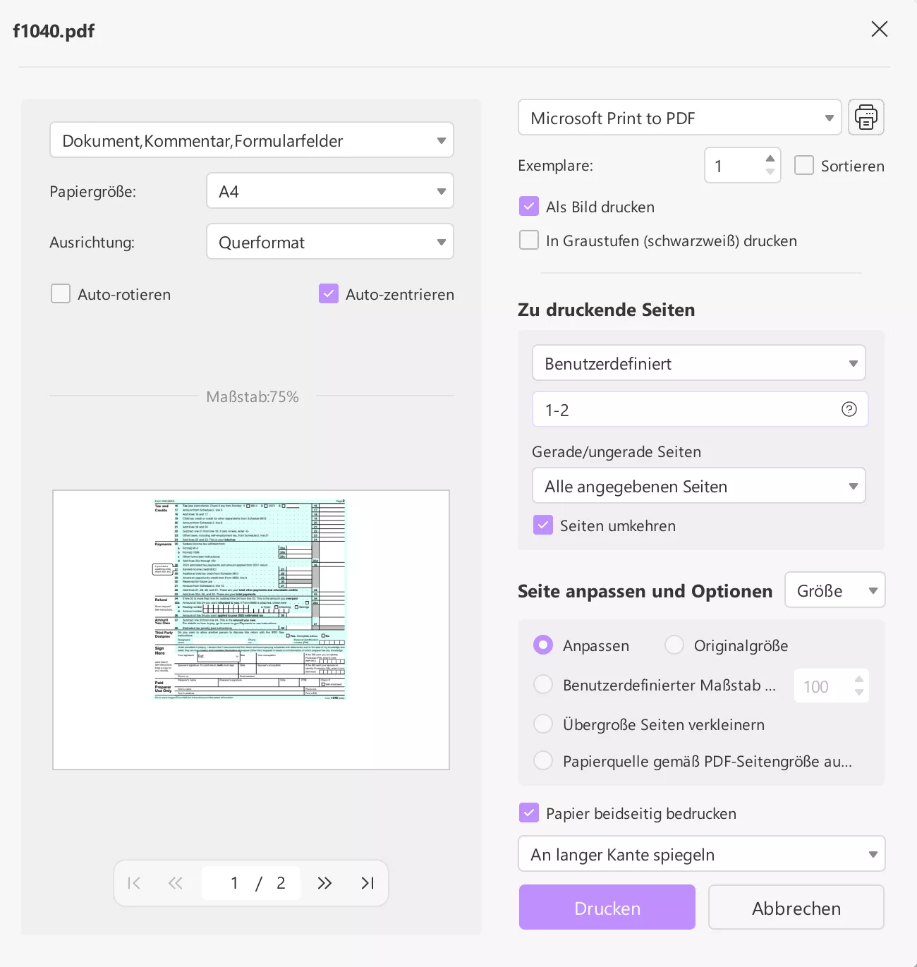 So entfernen Sie ausfüllbare Felder in PDF durch Drucken in UPDF