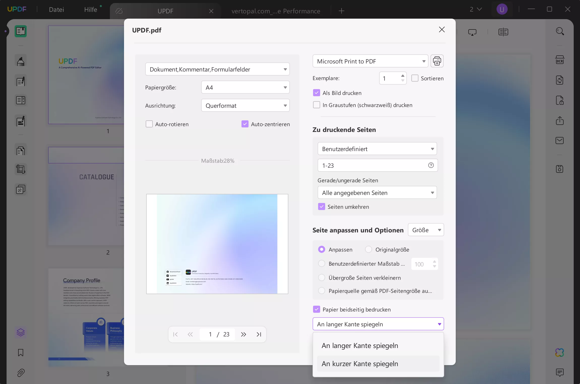 Umdrehen an kurzer Kante vs. langer Kante