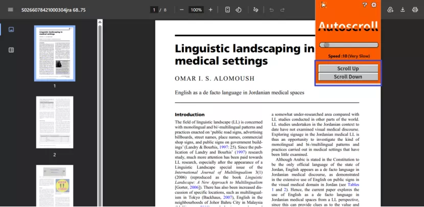 auto scroll pdf online