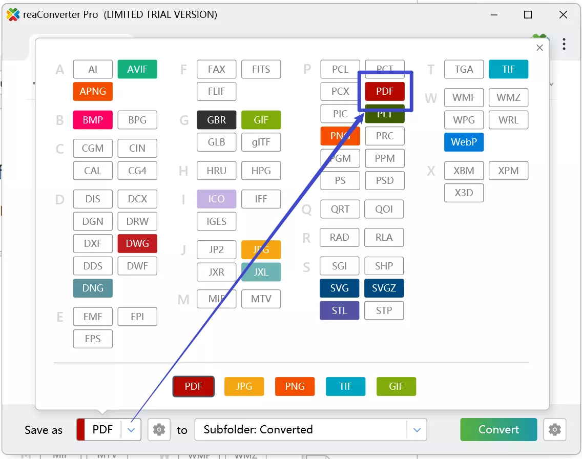 choose pdf for dat files