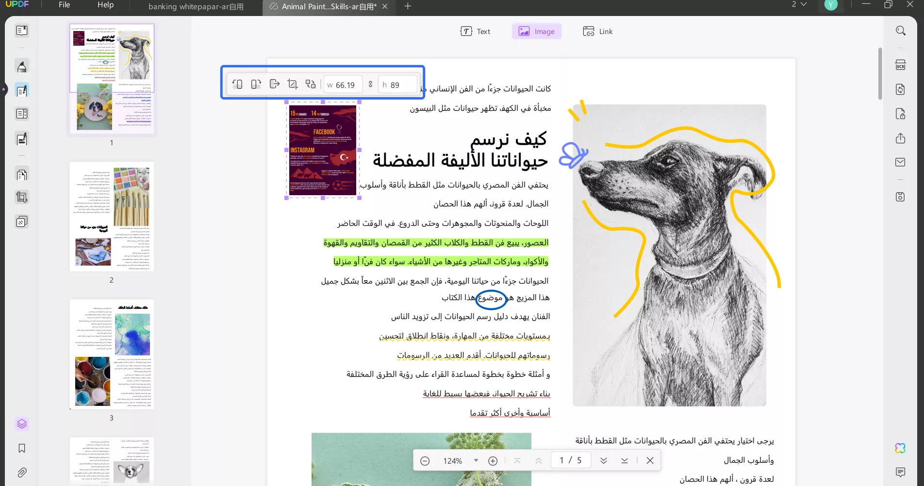 تغيير حجم الصور