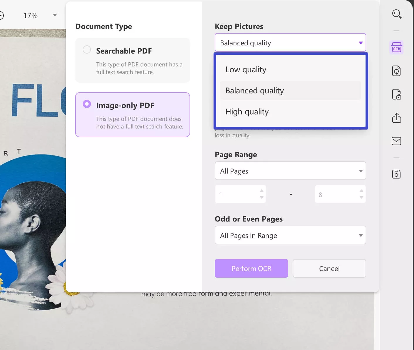 vyberte image-only PDF