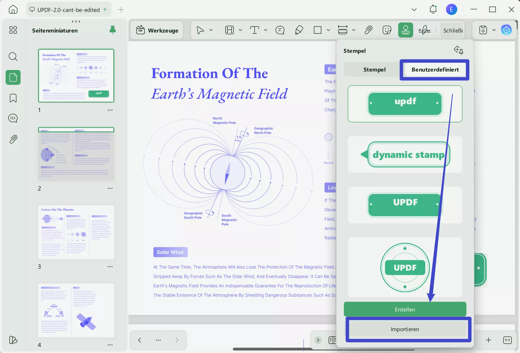 Stempel aus PDF-Import extrahieren