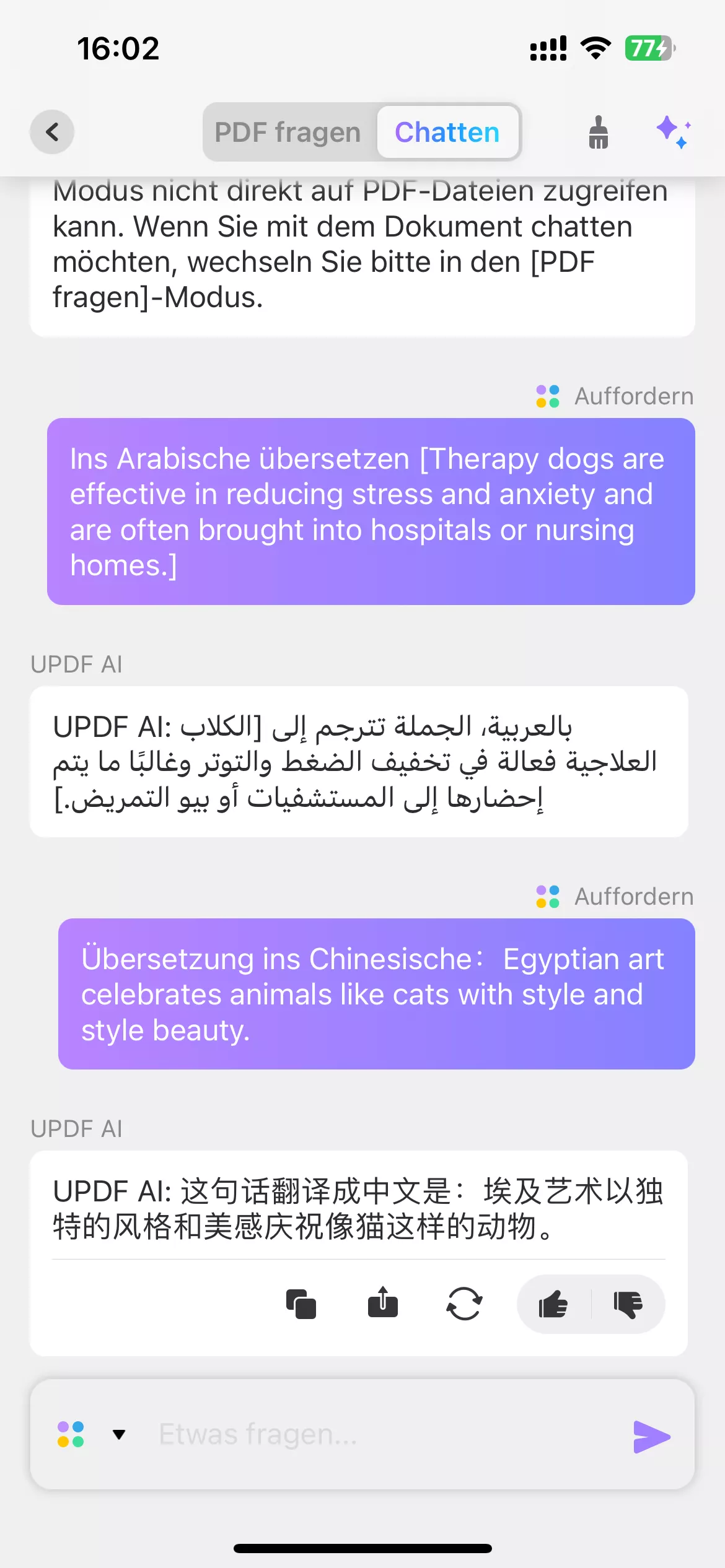 PDF übersetzen iPhone updf