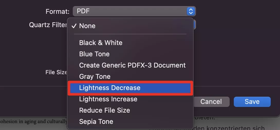 MacプレビューでPDFのコントラストの調整