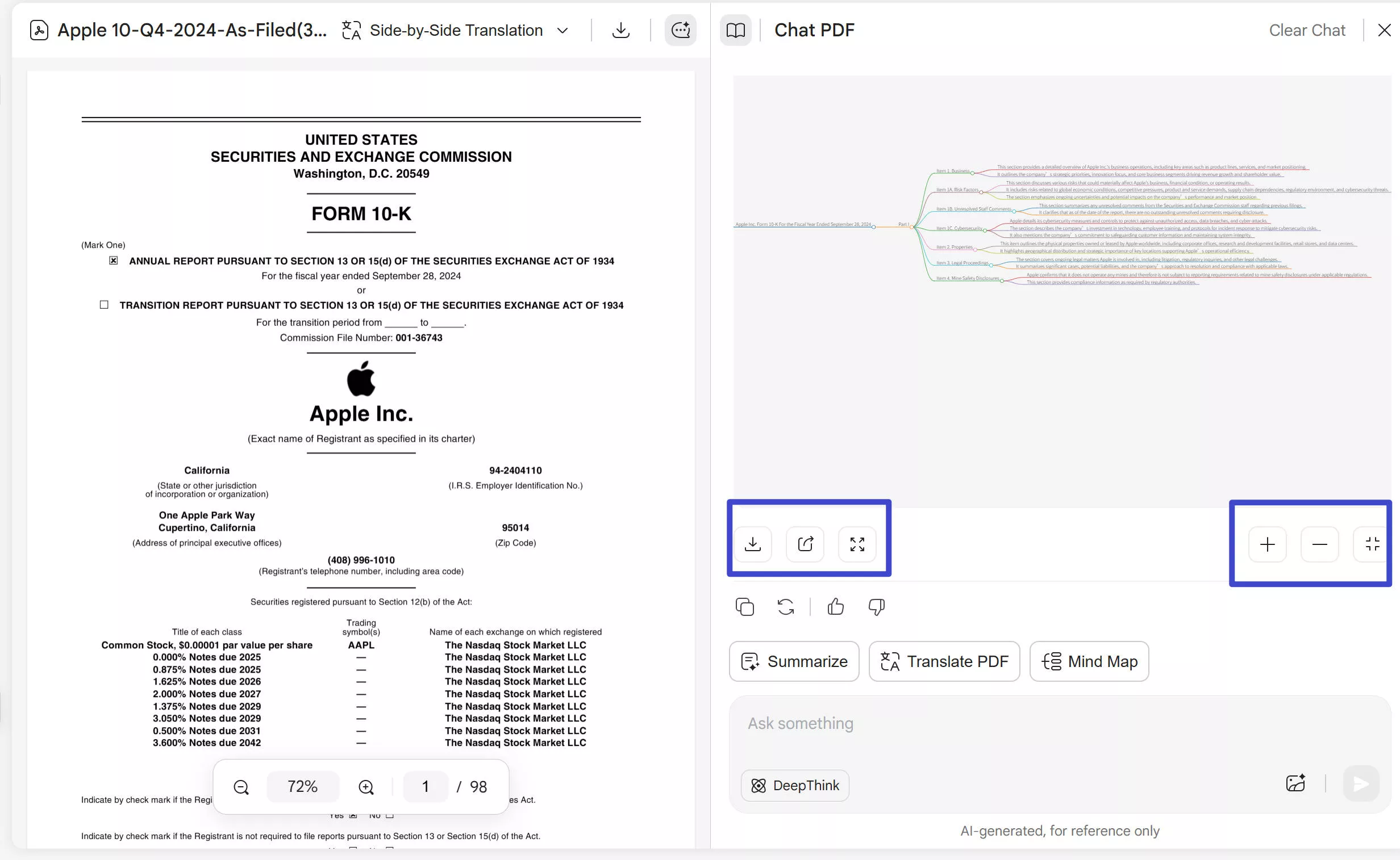 view and download mindmap in updf ai online
