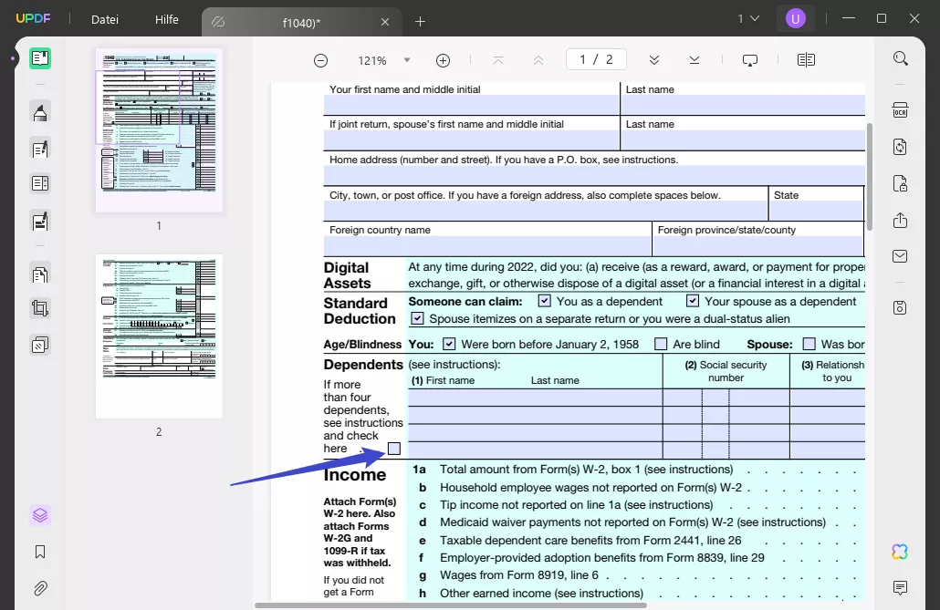 So deaktivieren Sie ein Kontrollkästchen in PDF direkt