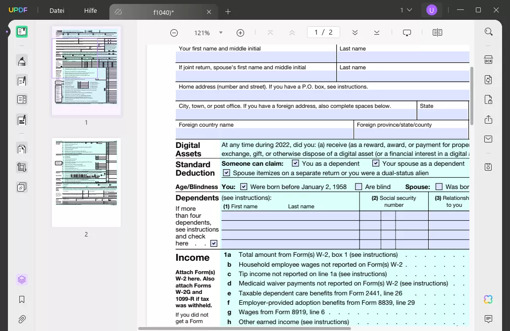 So deaktivieren Sie ein Kontrollkästchen im PDF-Reader-Modus