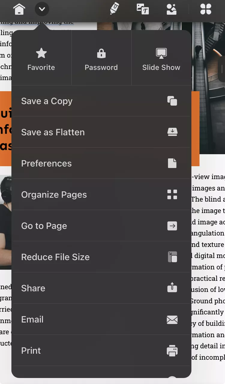 uspořádat stránky v updf pro ios