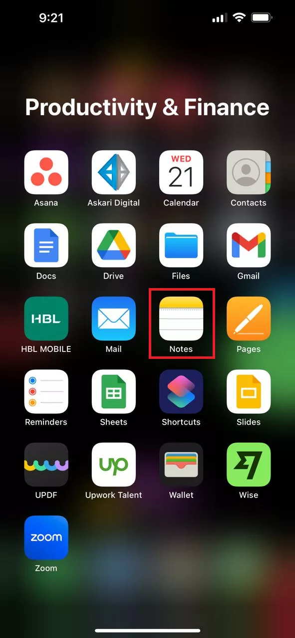 Text in die Notizen-App auf dem iPhone einfügen 1