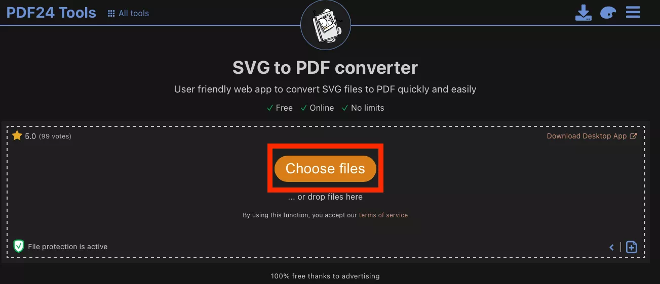 Outils PDF24 : convertisseur SVG en PDF