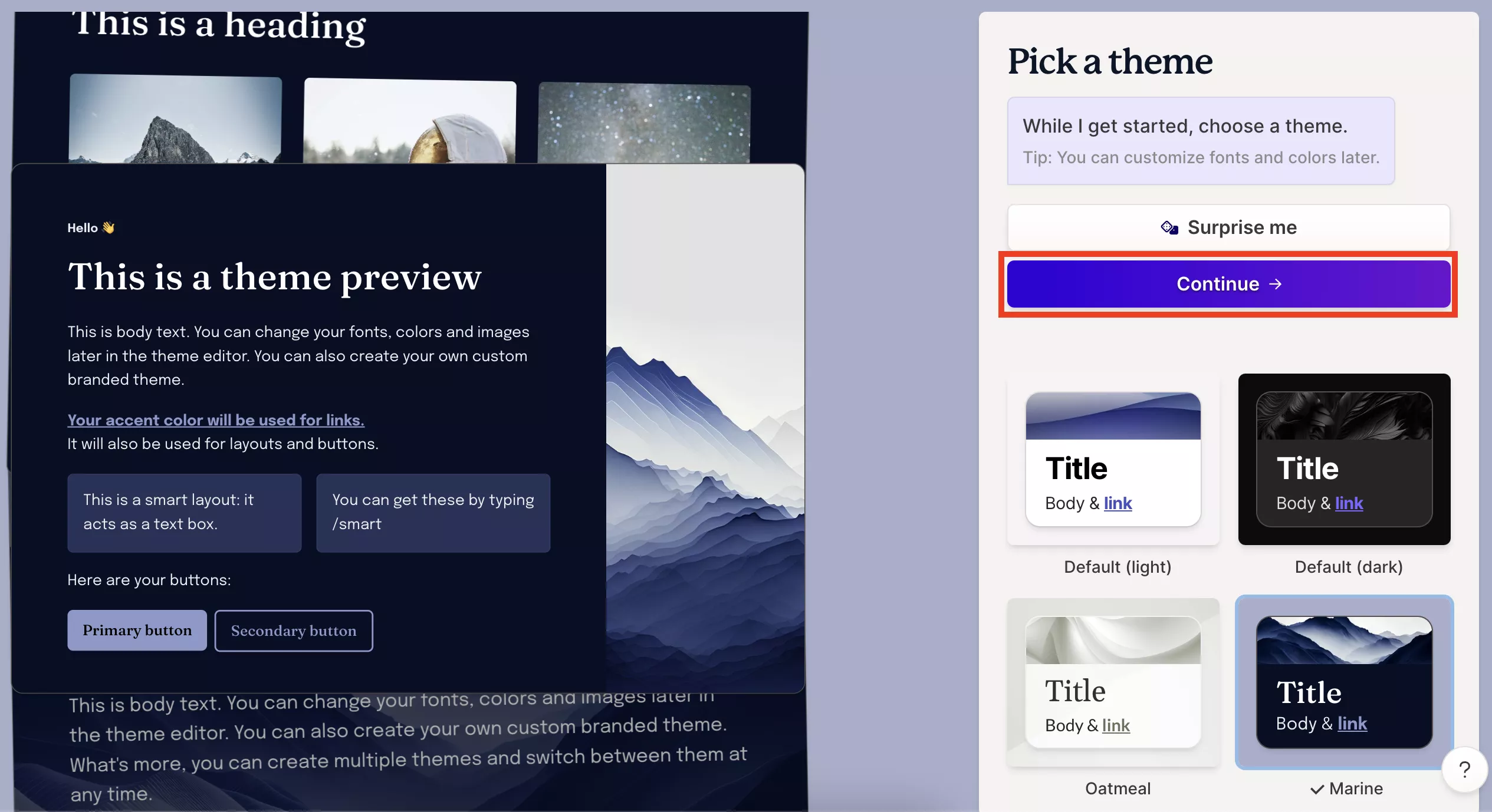 pick one ai theme to create in gamma ai