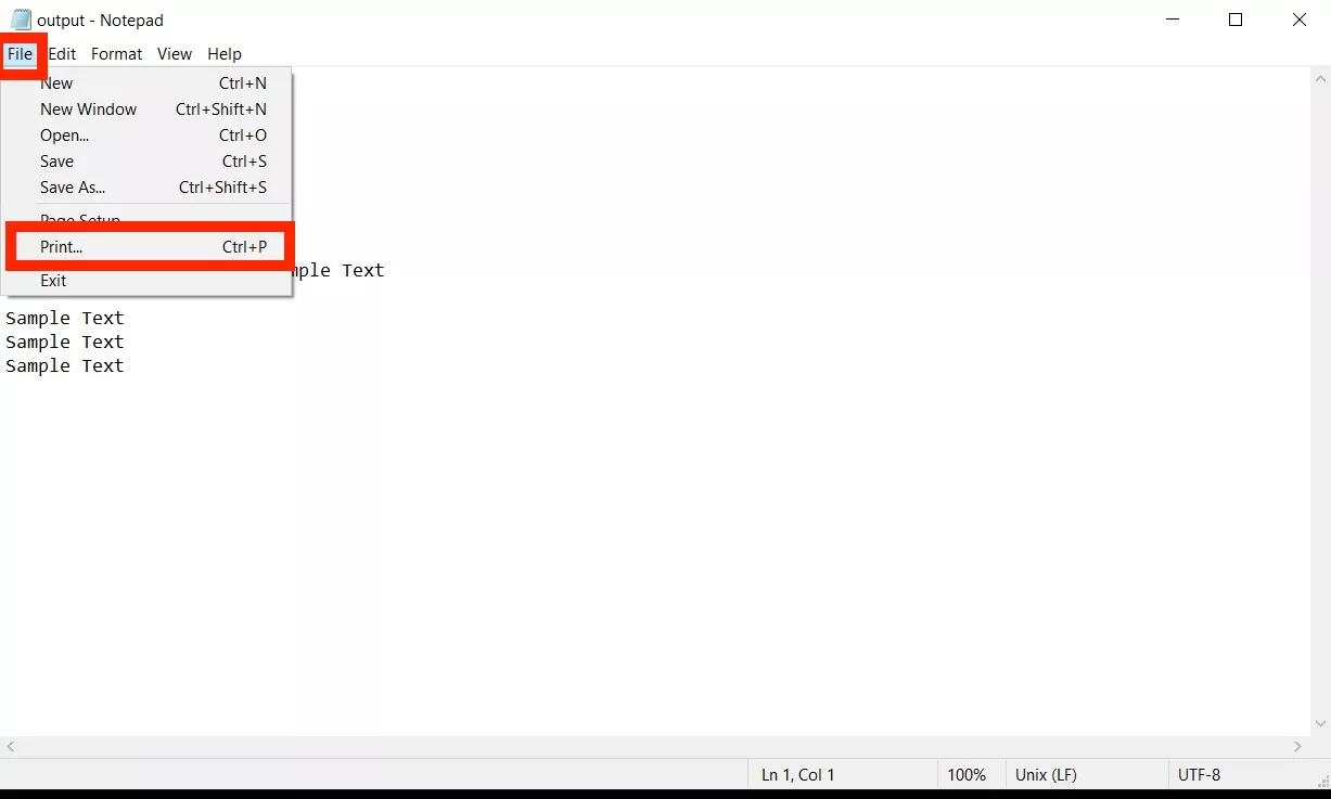 dat a pdf notepad imprimir