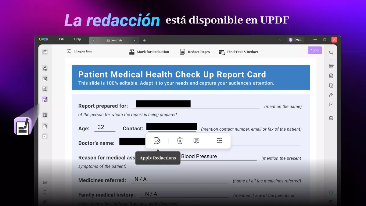 redactar extracto bancario updf