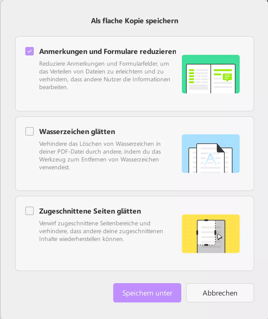So entfernen Sie ausfüllbare Felder in PDF durch Abflachen in UPDF