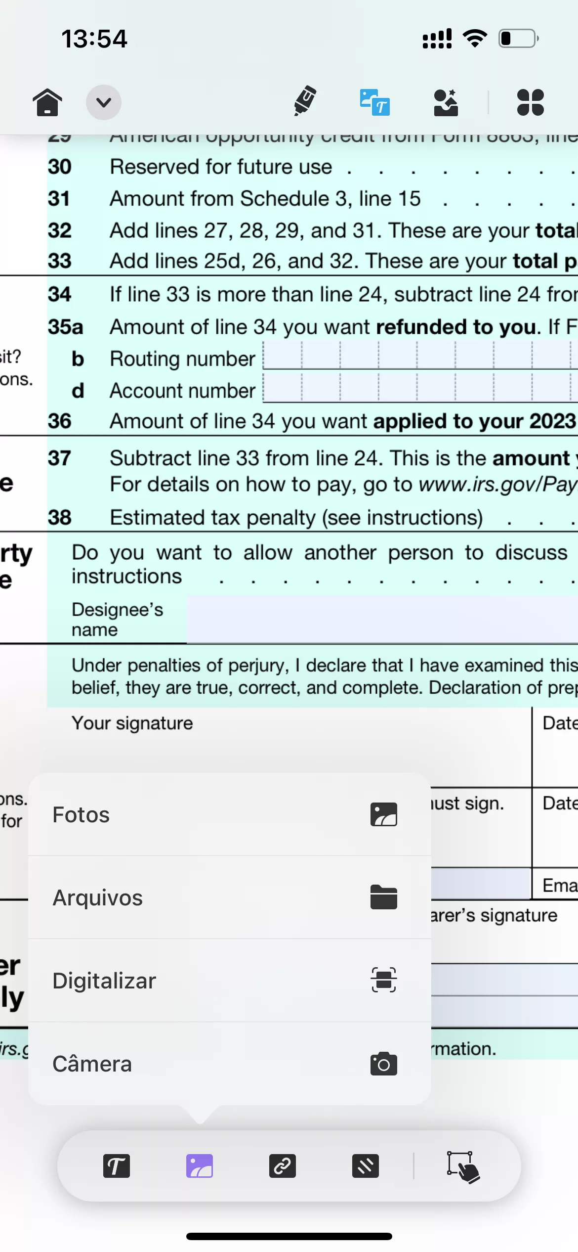 encontre o botão de digitalização no recurso de imagem do UPDF para iOS