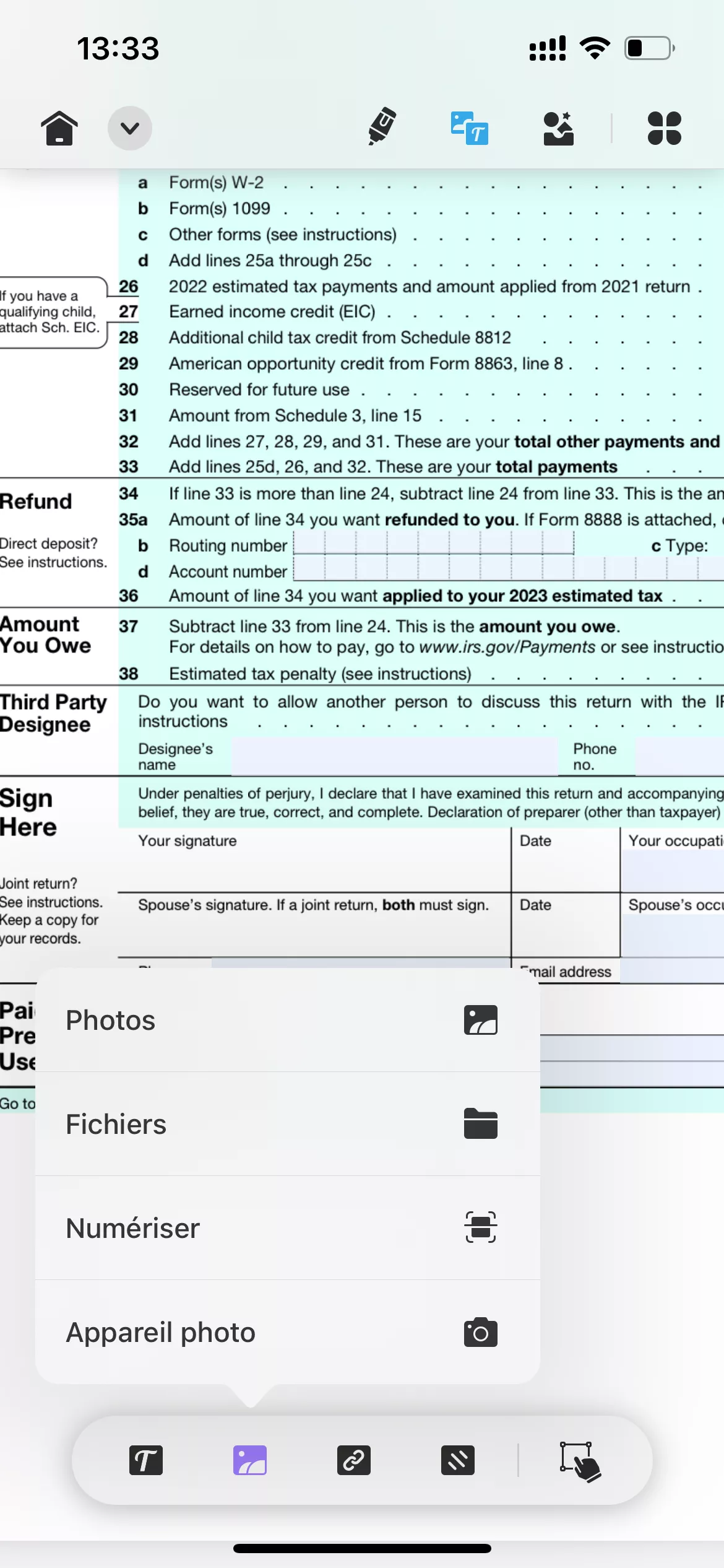 trouver le bouton de numérisation dans la fonction image d'UPDF pour iOS