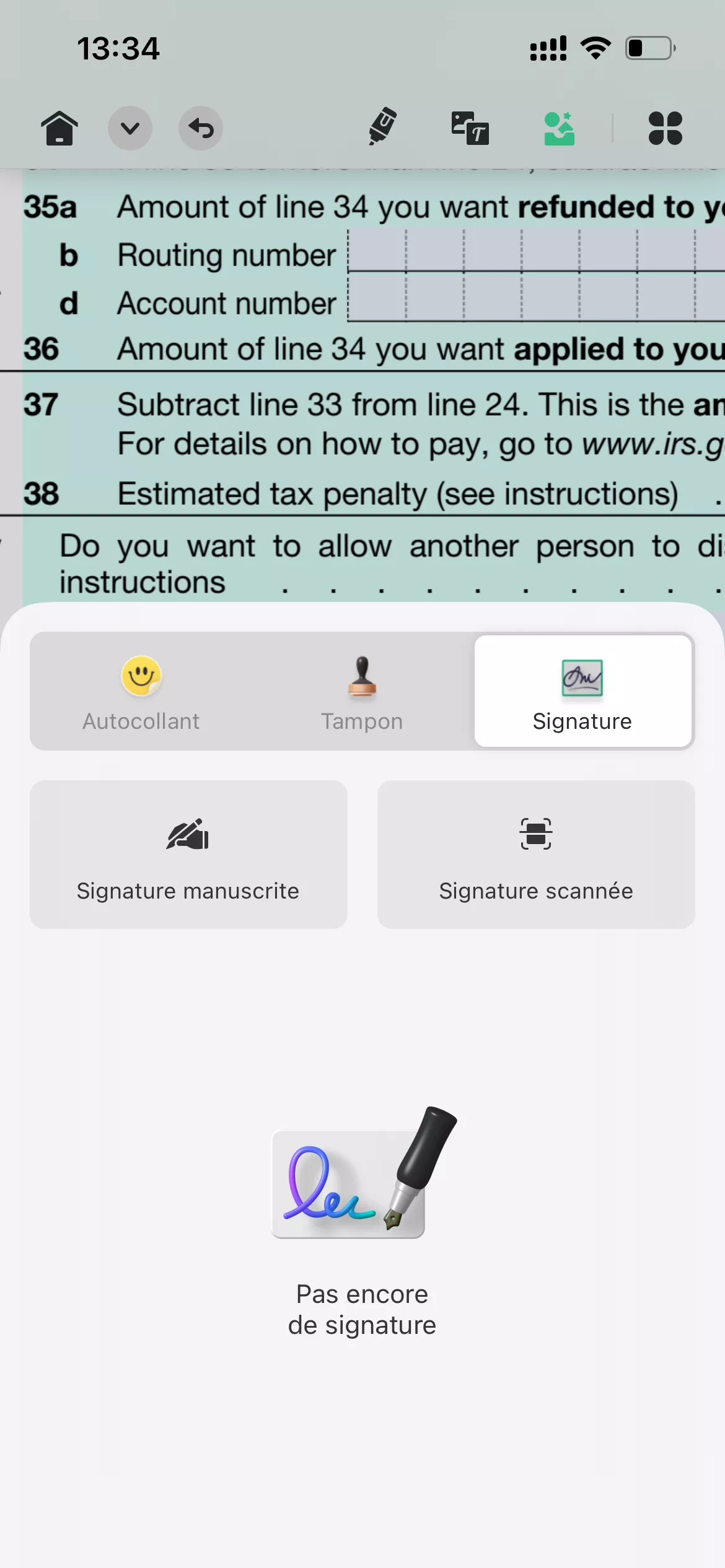 numériser une signature en PDF avec la fonction de signature dans UPDF pour iOS